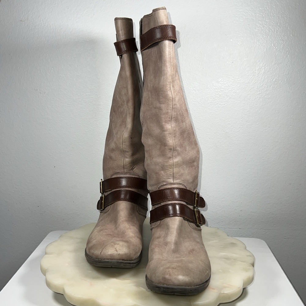 Montana Gavyn Size Grey Leather Riding Boots Sz 8 - Picture 5 of 13